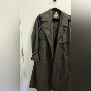 Boss Grey Cotton Trench Coat